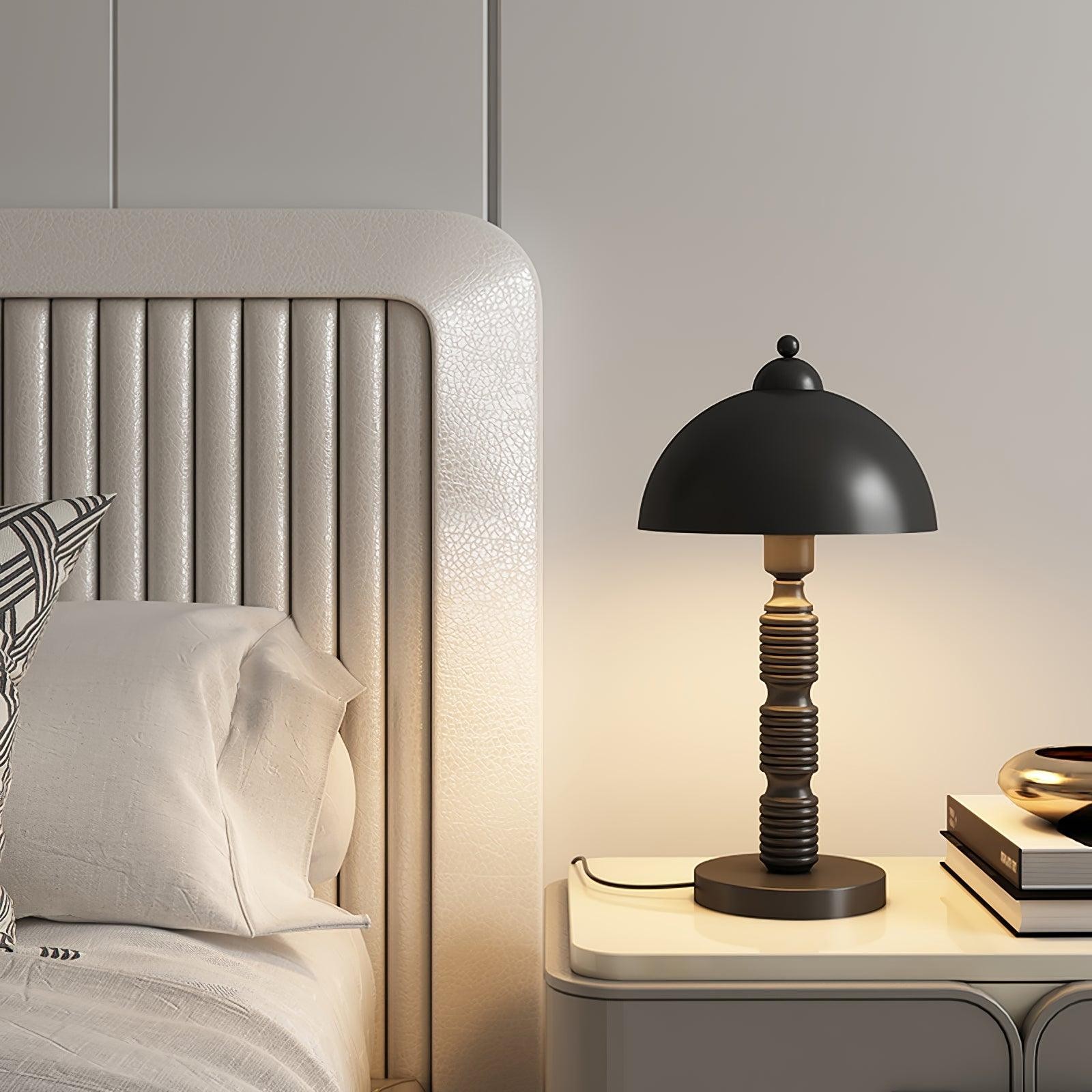 Nordic Iron Round Shade Pleated Base Table Lamp M360