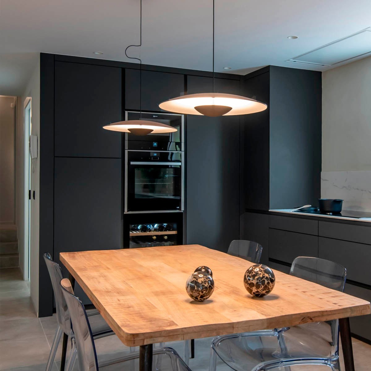 Indoor Ginger LED Suspension Lamp Above The Dining Table