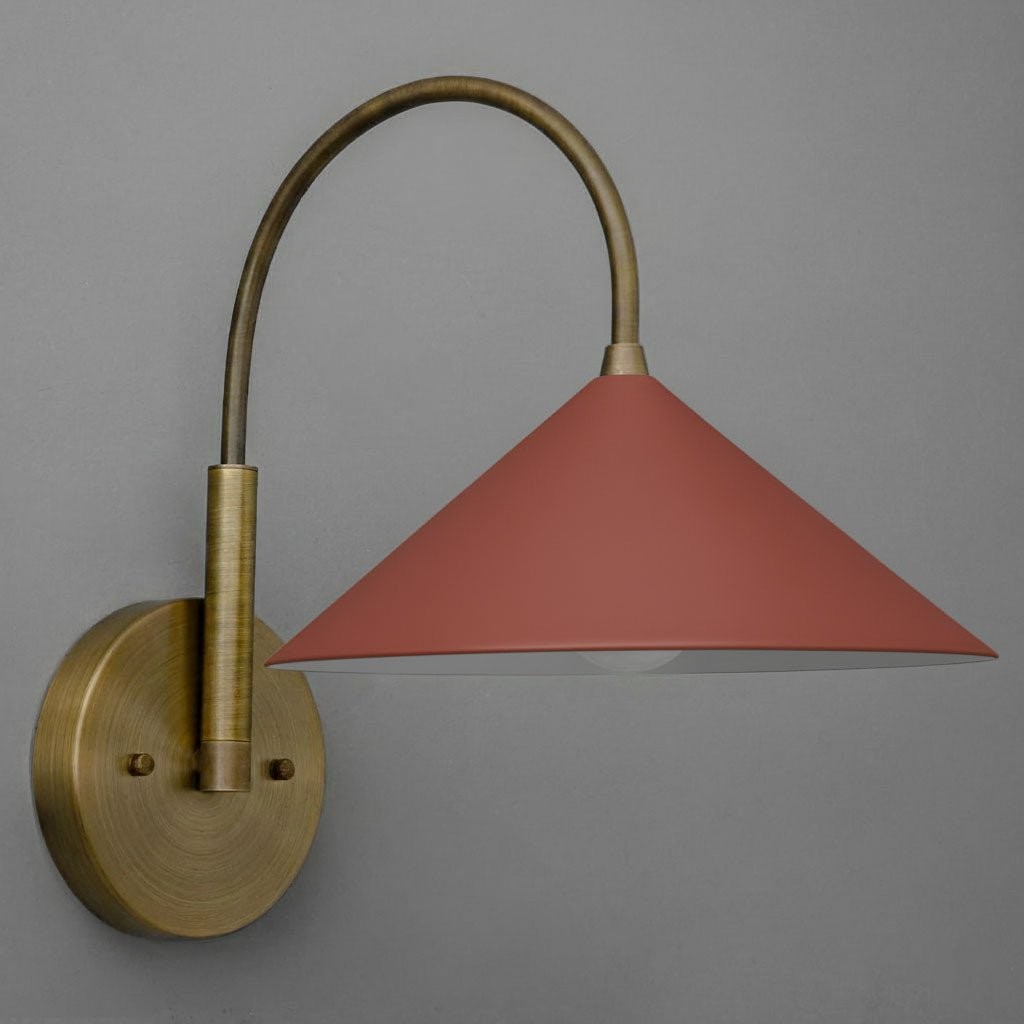Curva Metal Vintage Wall Sconce - Elegant Cone Shade for Bedrooms T394