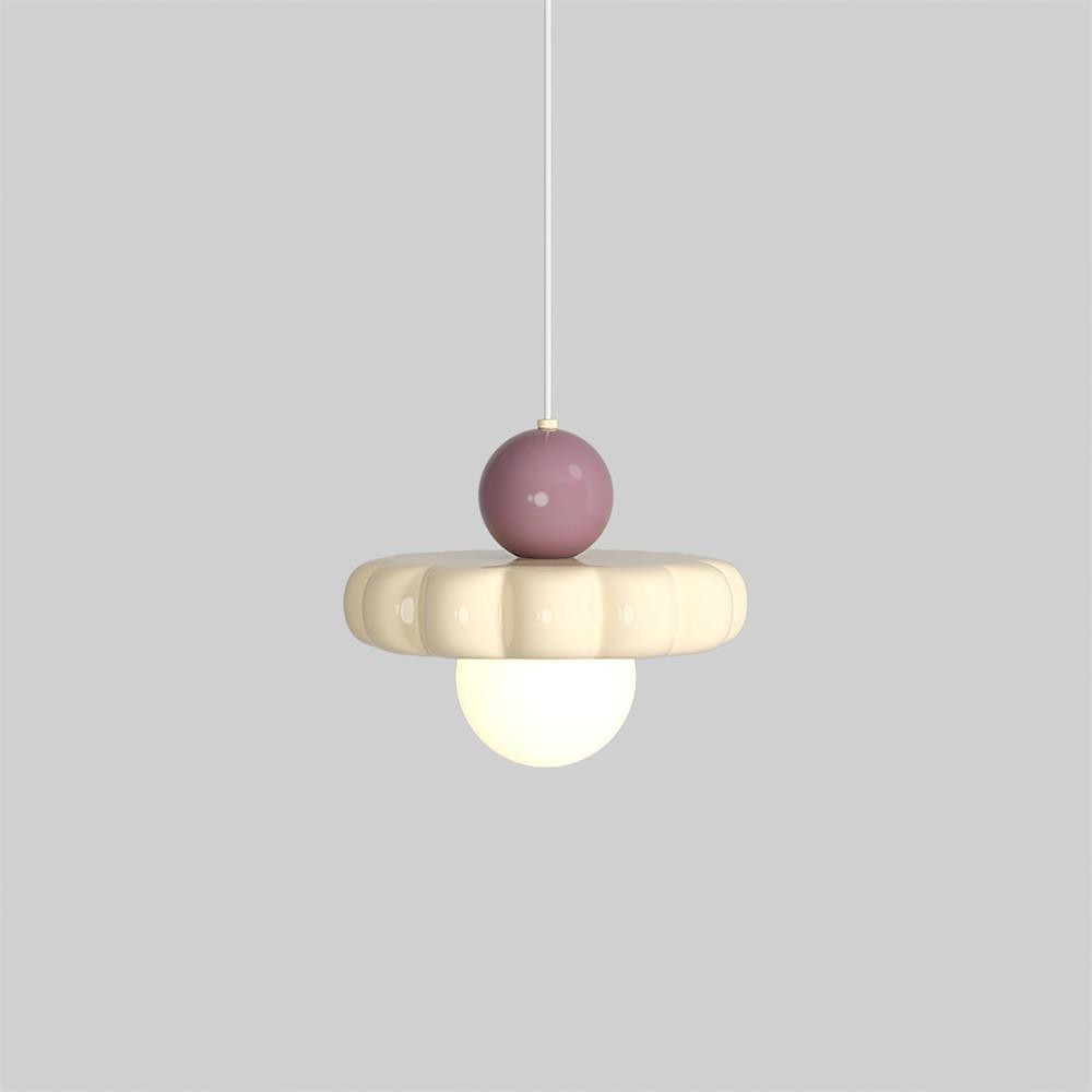 Cream Style Long Line Pumpkin Texture Pendant Lamp M275