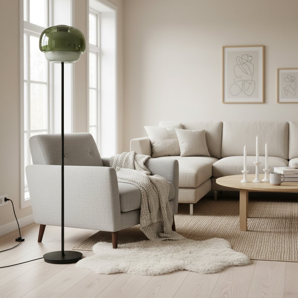 Clinco Modern Mushroom Floor Lamp - Colored Glass Design T417