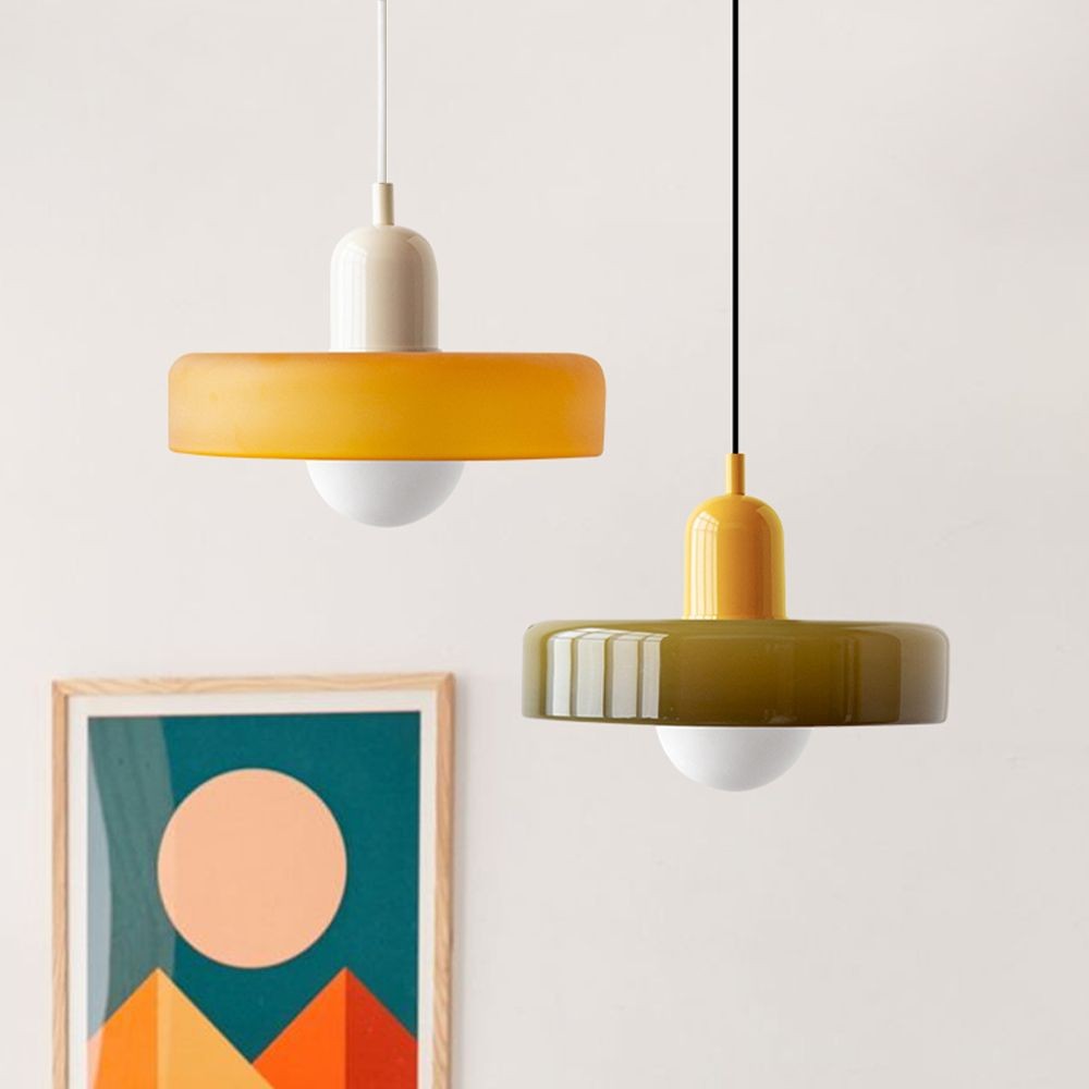 Morandi Glass Disc Orb Pendant Lamp S85