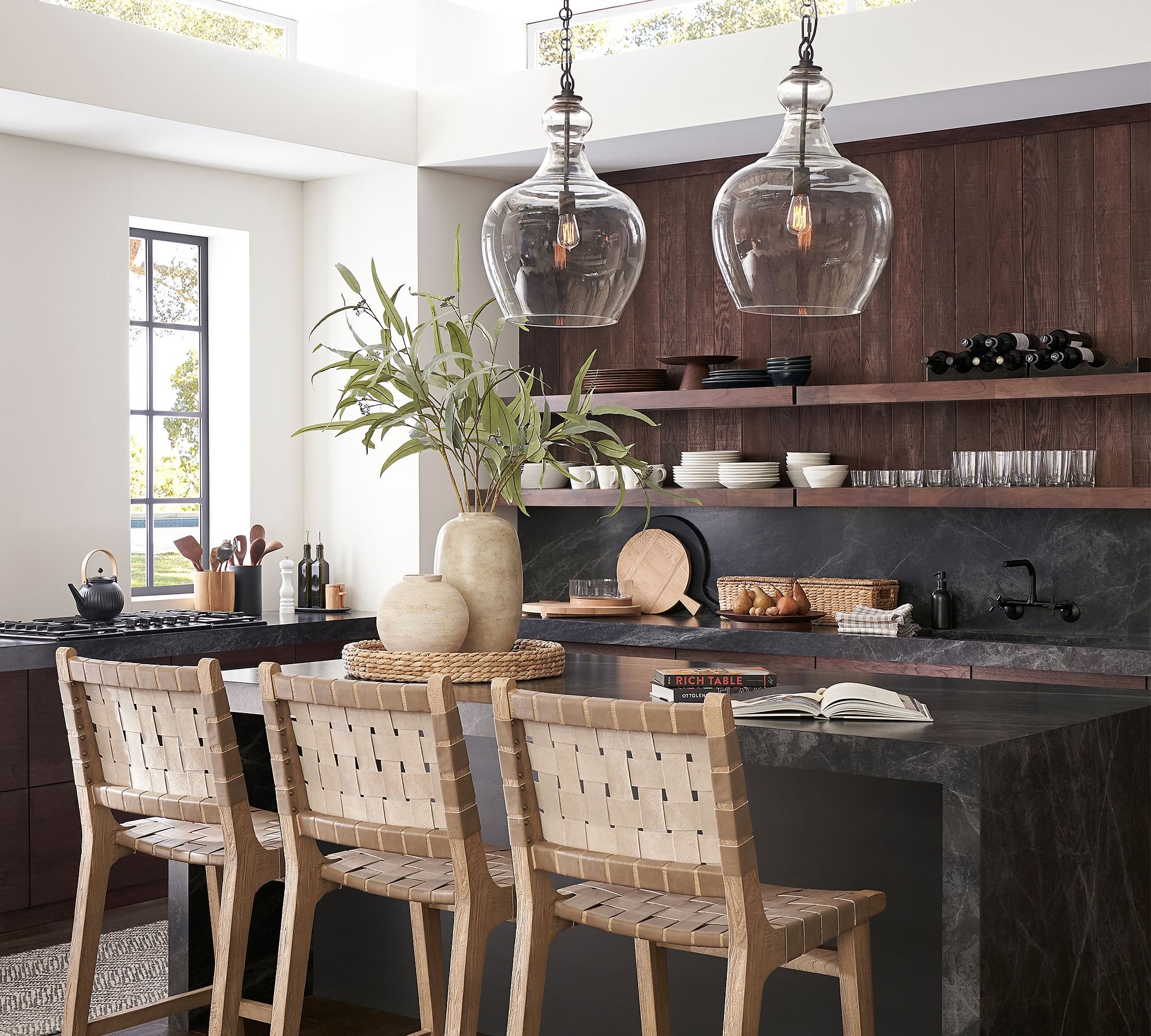 Lawson Glass Pendant Light - Recycled & Milk Glass with Bronze Accent T108