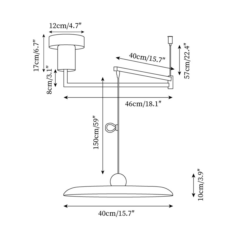 Simple Modern Adjustable Swing Arm Disc Pendant Lamp M110