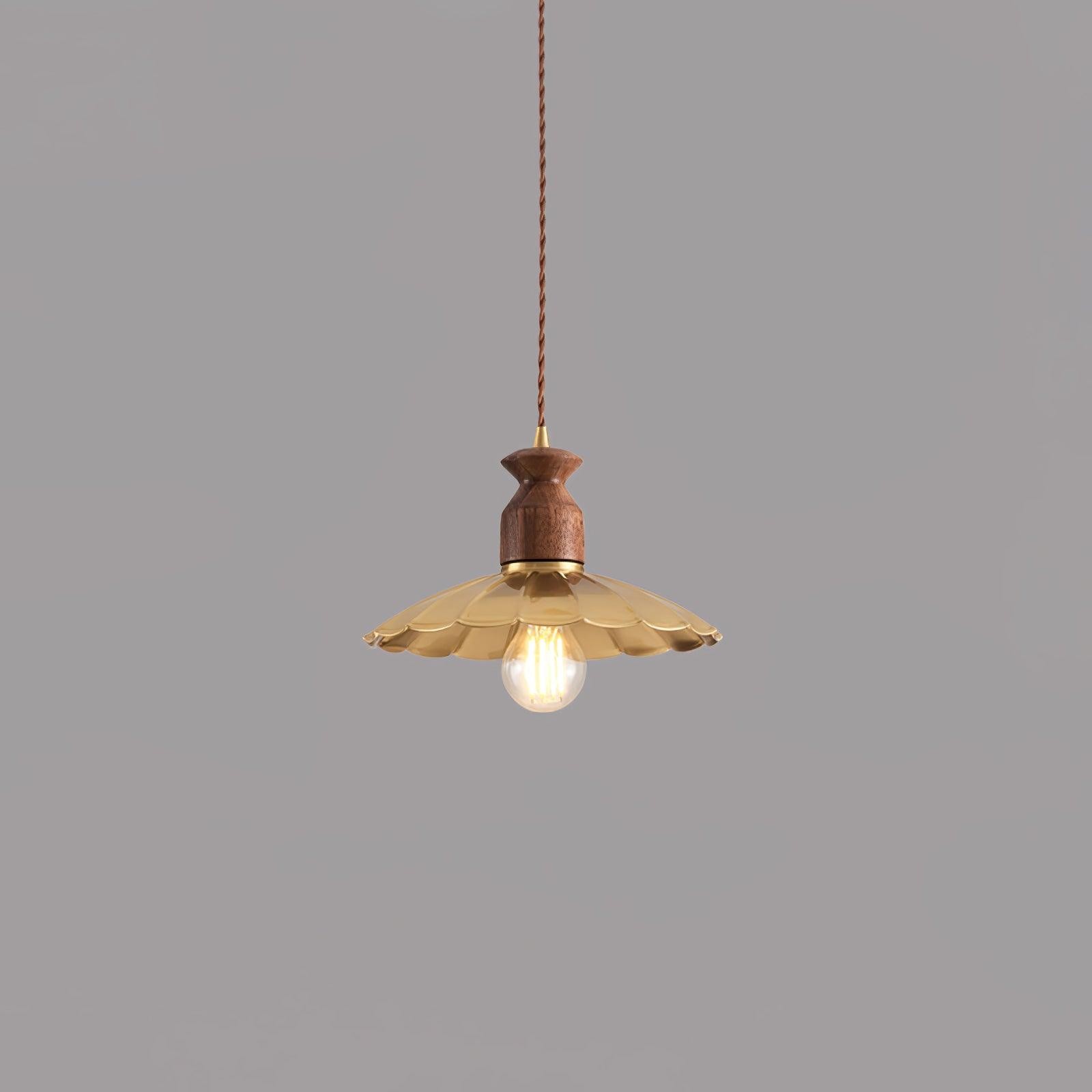 Round Brass Metal Badge Gold Pendant Lamp M84