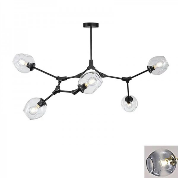 Asymmetrical Articulated Globe Branching Bubble Chandelier