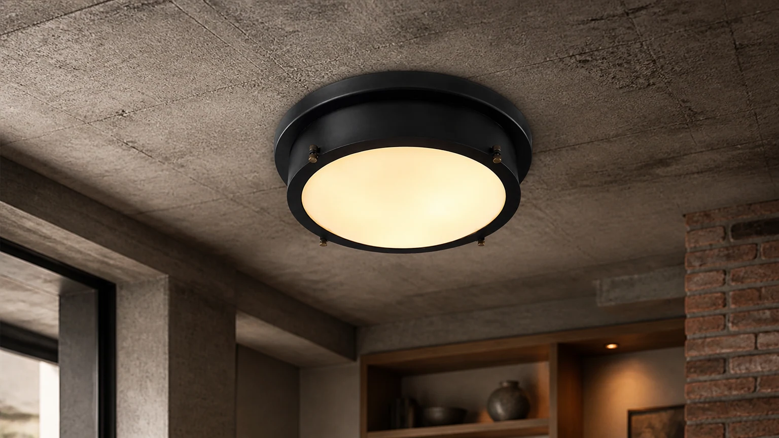 Lampa sufitowa w stylu BUNKER montowana we wnętrzu
