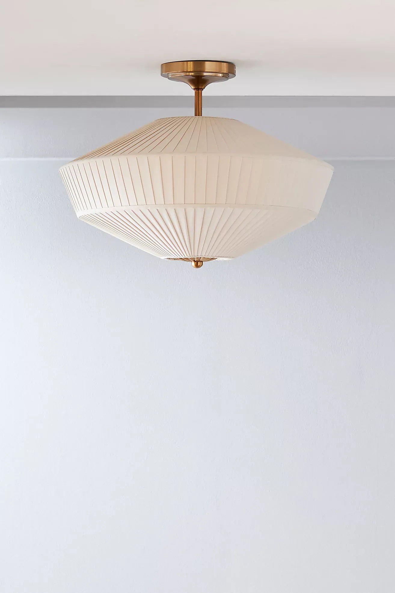 Elumina Silk Semi-Flush Mount - Modern Fabric Ceiling Light Fixture T084