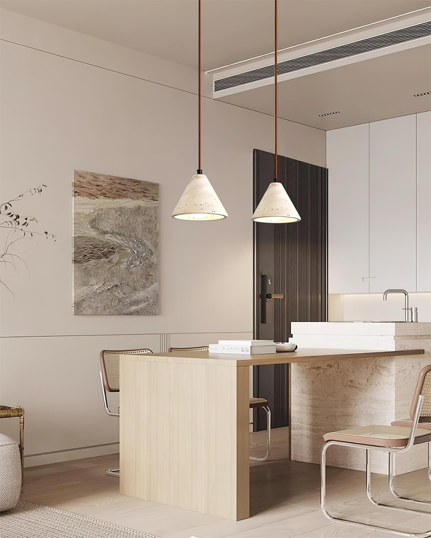 Travertine Conical Pendant Lamp M262