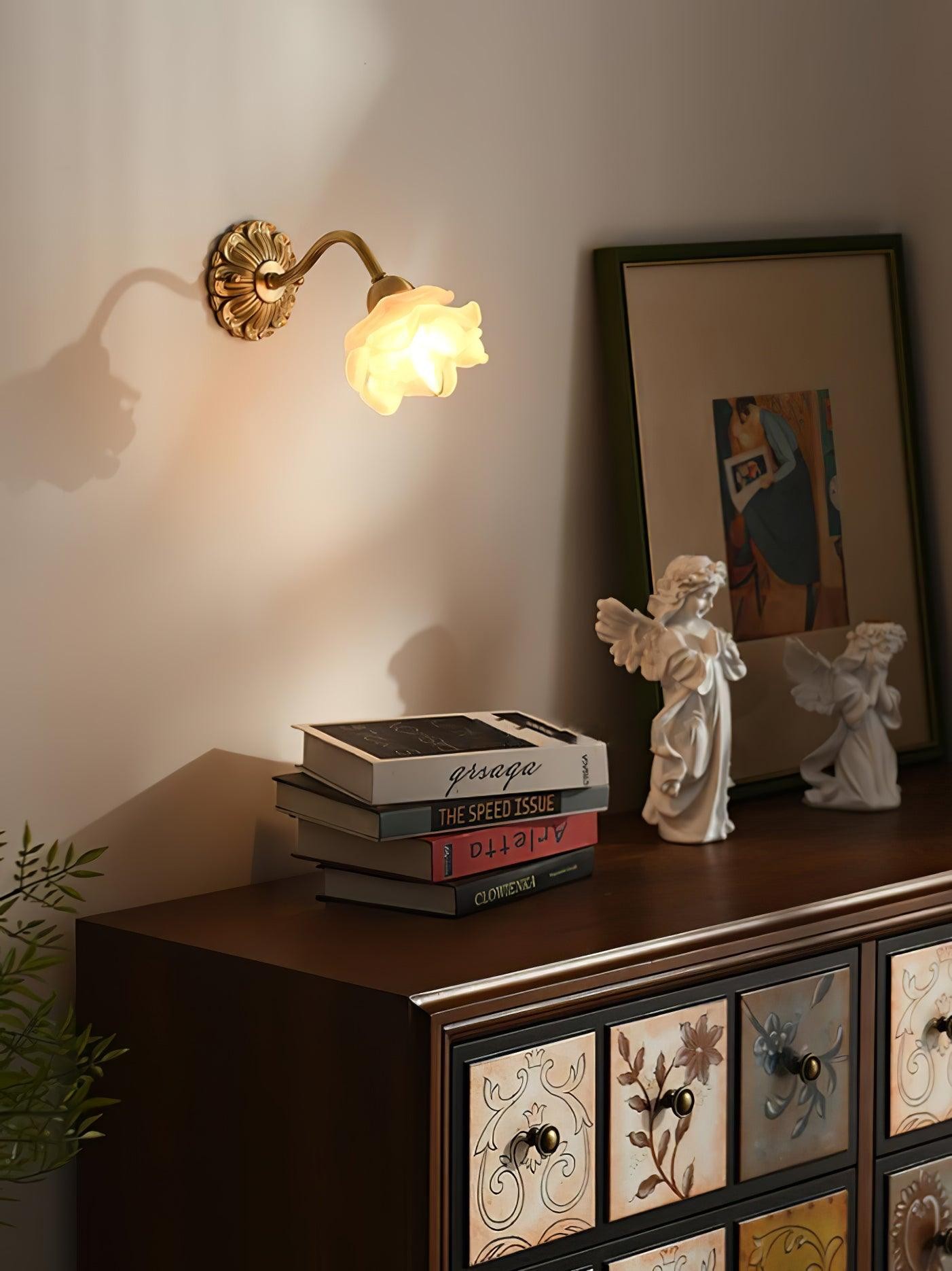 Brass Rose Wall Light M403