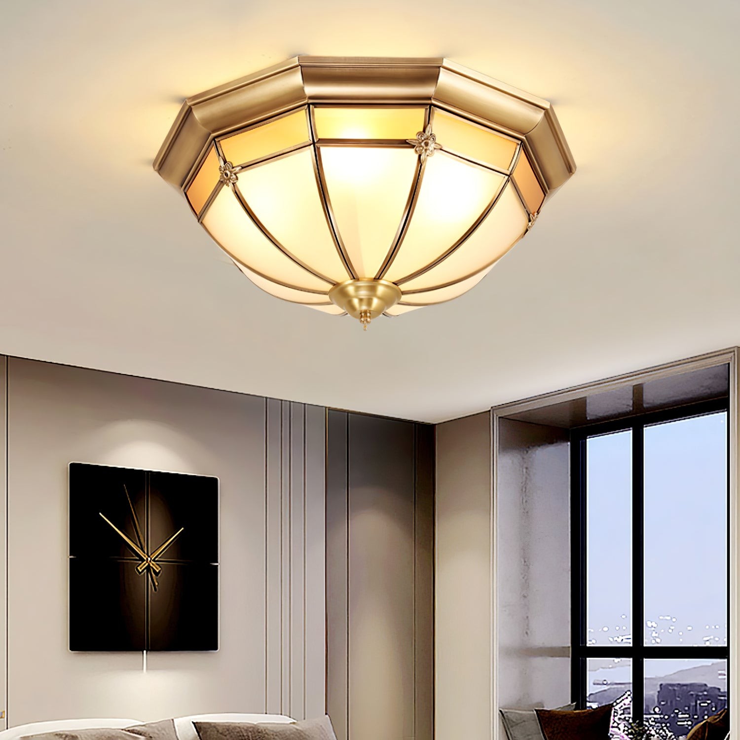 Dome Brass Flush Ceiling Lamp M563