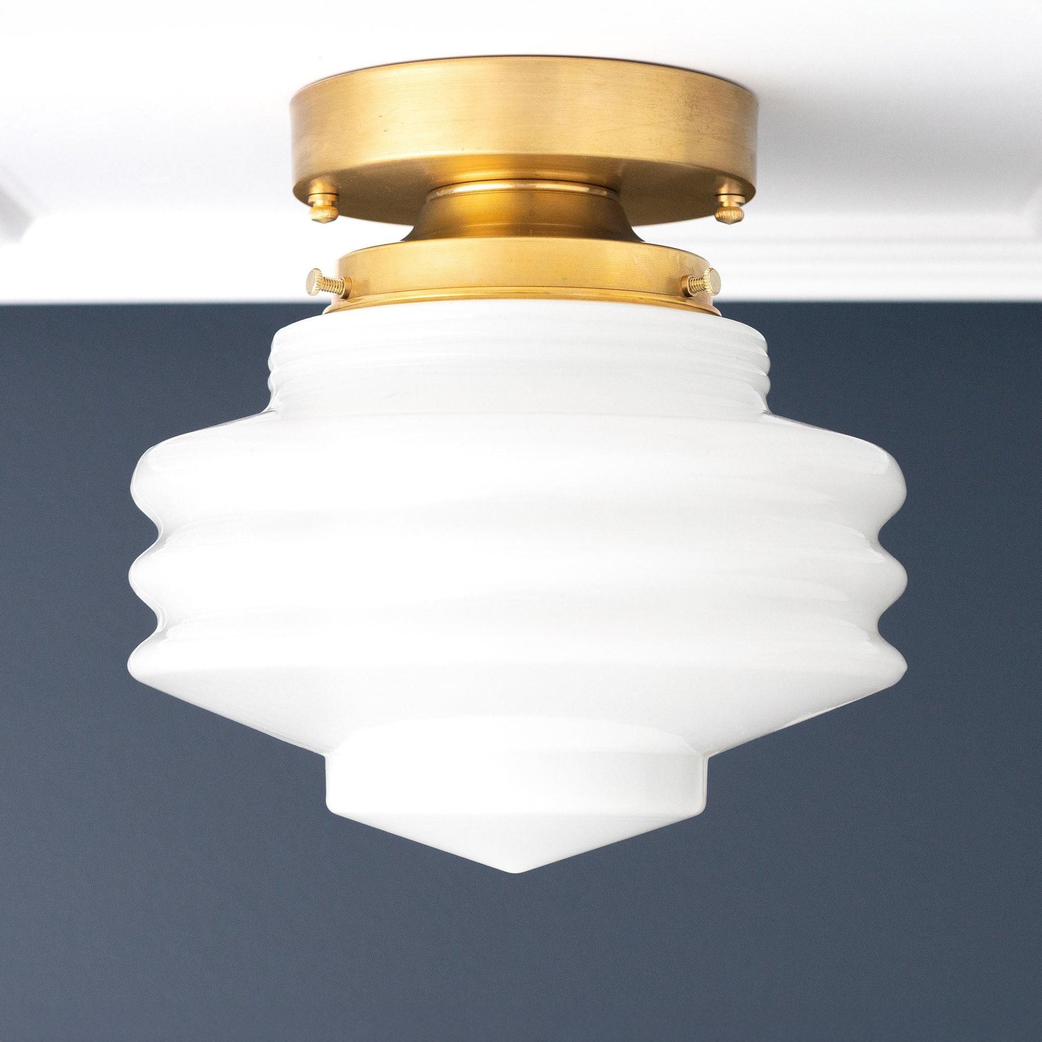 Geotower Glass Art Deco Ceiling Light - Glass Globe - Elegant Home Fixture T366