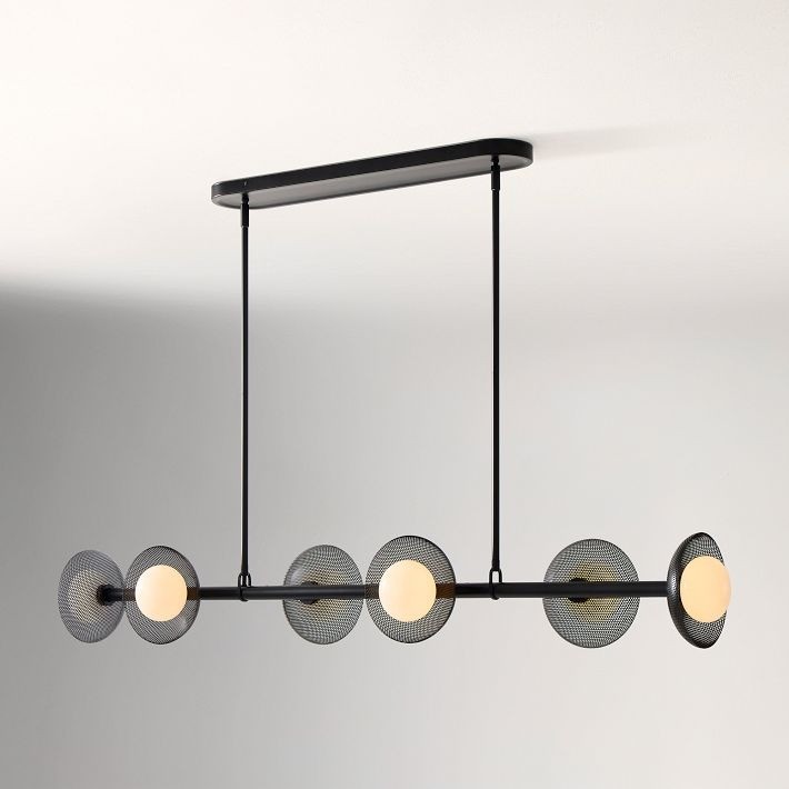 Elorina 6-Light Linear Chandelier - Modern Metal Light Fixture - Dining Room Lighting T006