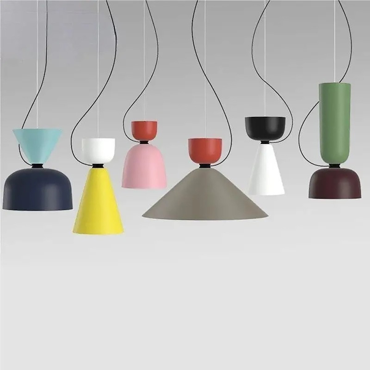 Sleek Alphabeta Pendant lamp in Vibrant Colors for Living Room S45