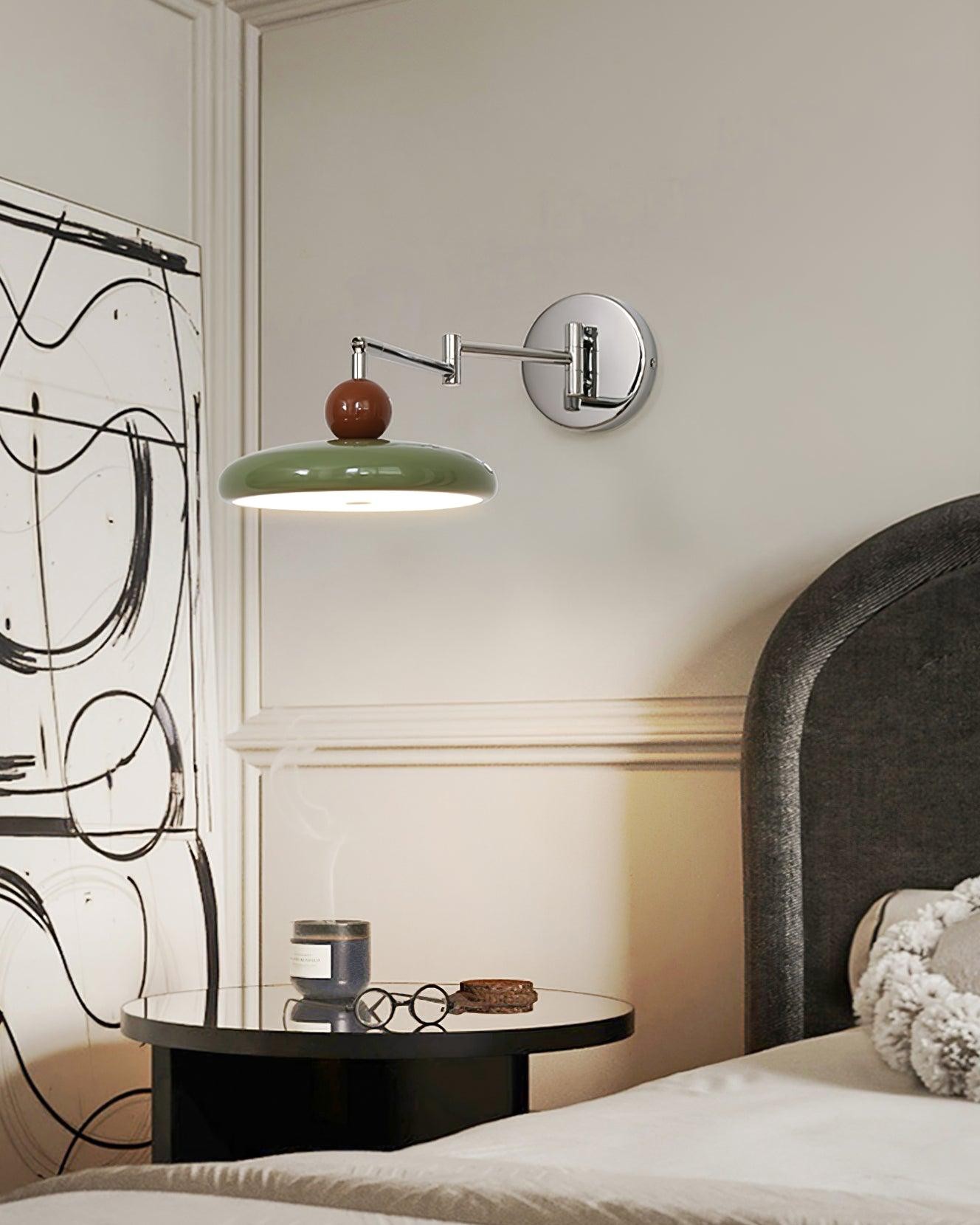 Cream Style Adjustable Swing Arm Disc Reading Wall Lamp M243