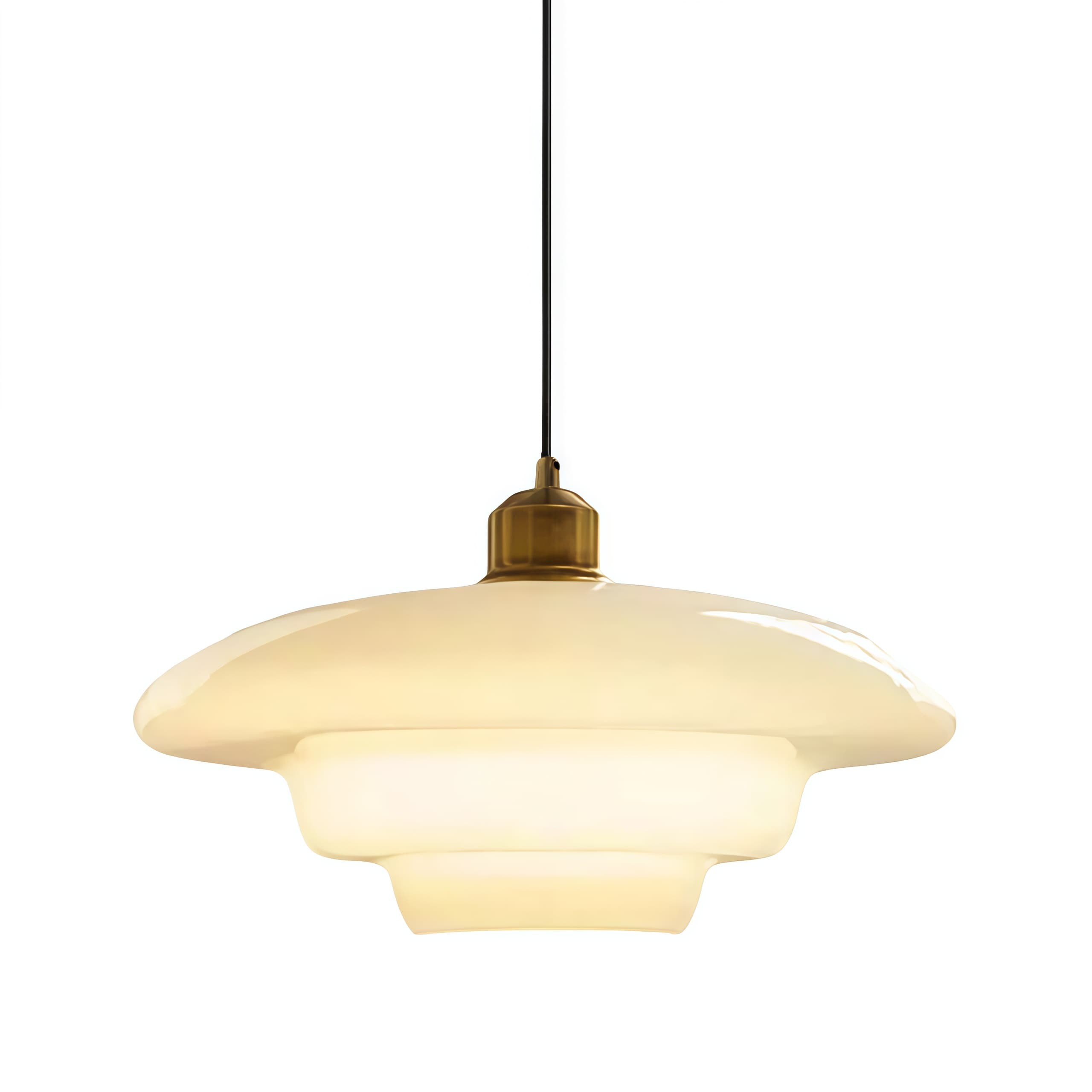 Mid-Century Art Milk White Glass Pendant Lamp S81