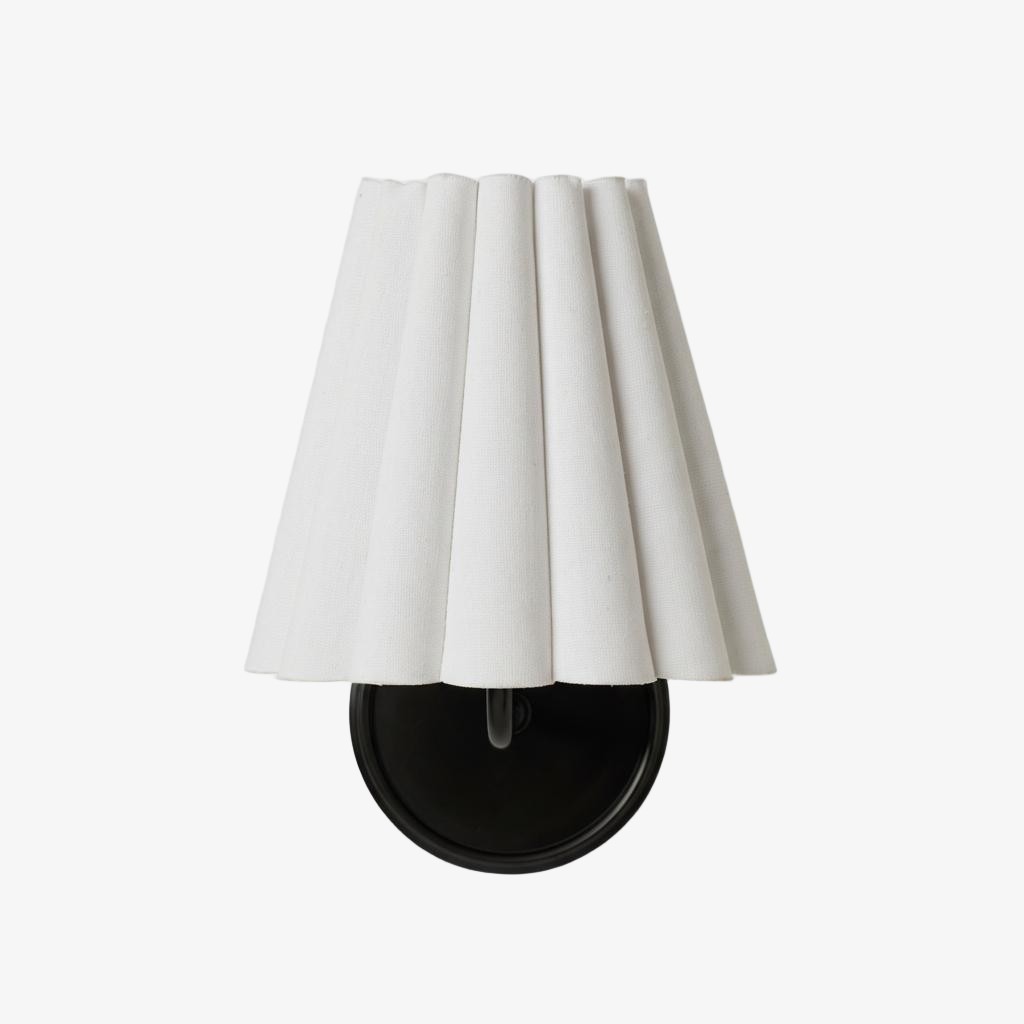 Ruffmeto Fabric Wall Sconce - Featuring Pleated Detailing on a Sculptural Metal Frame for Study T474