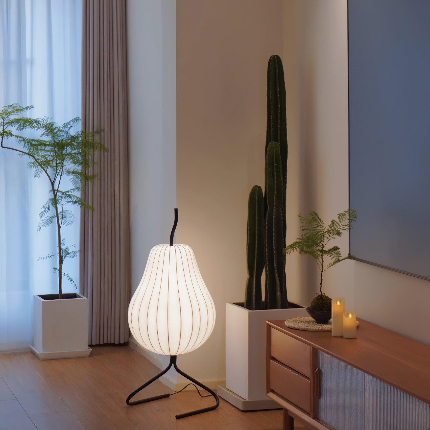 Pear-shaped Shite Floor Lamp Suitable For Living Room M35