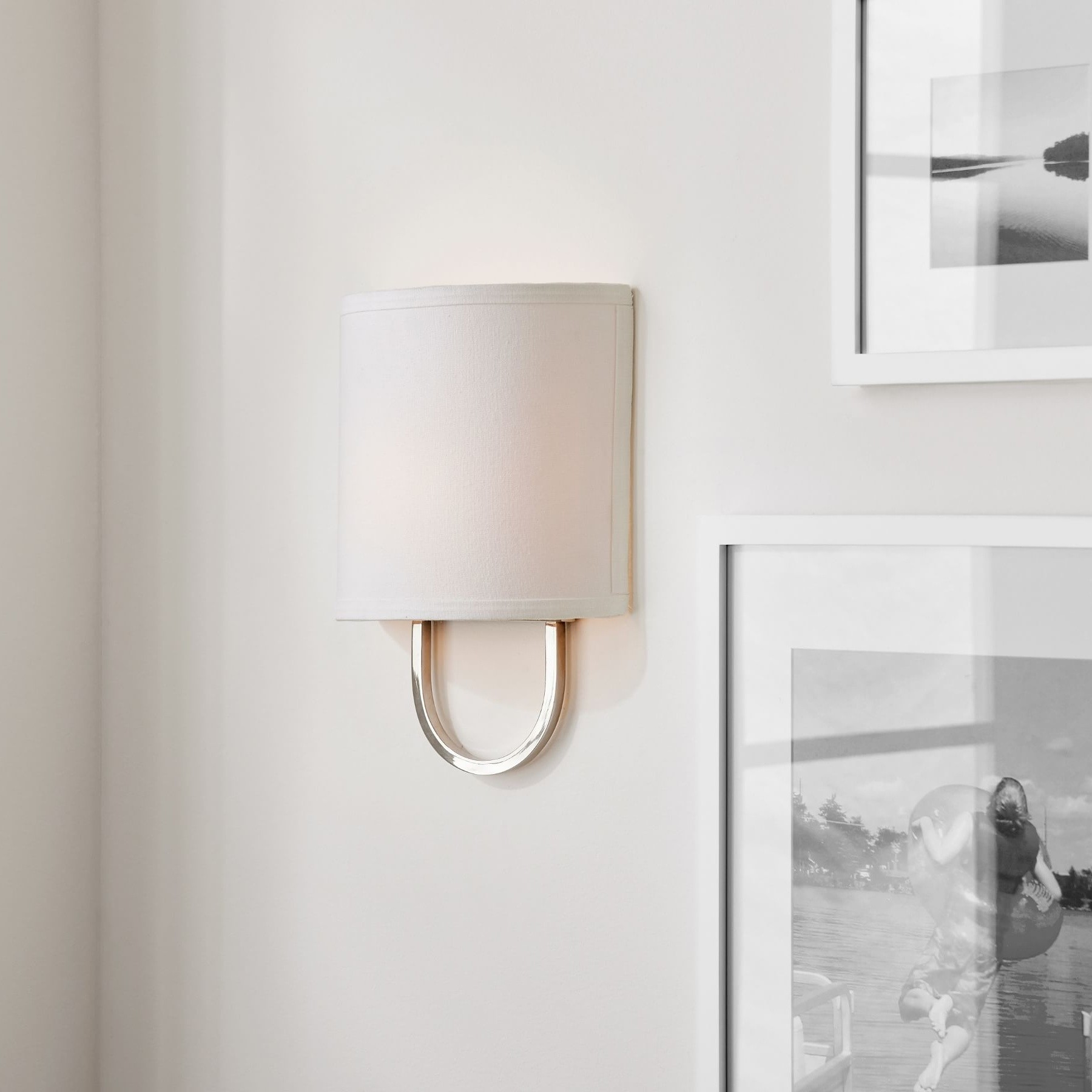 Nolvara Elegant Wall Light Featuring Soft Shade and Metal Arm T082