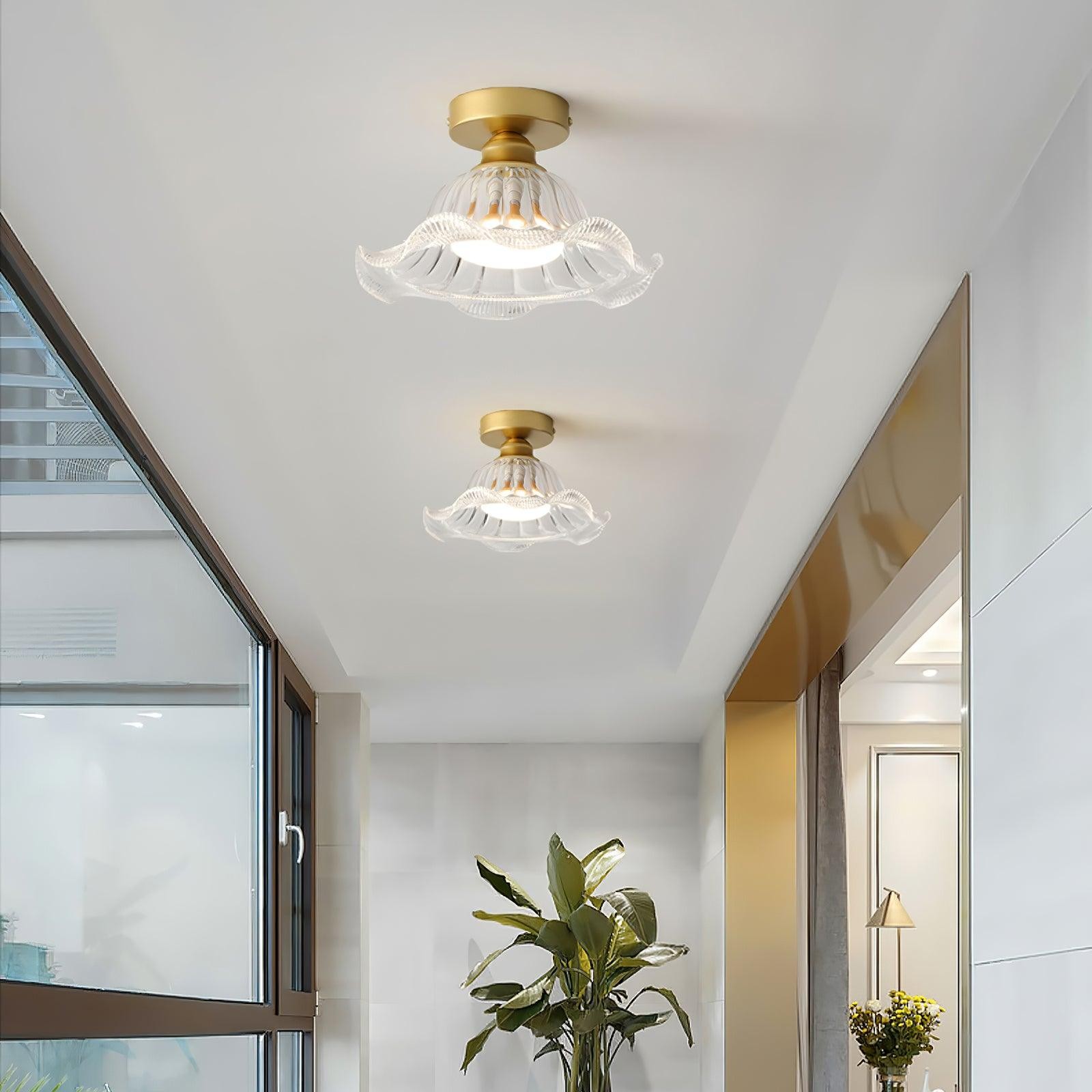 Vintage Glass Flower Ceiling Light M332