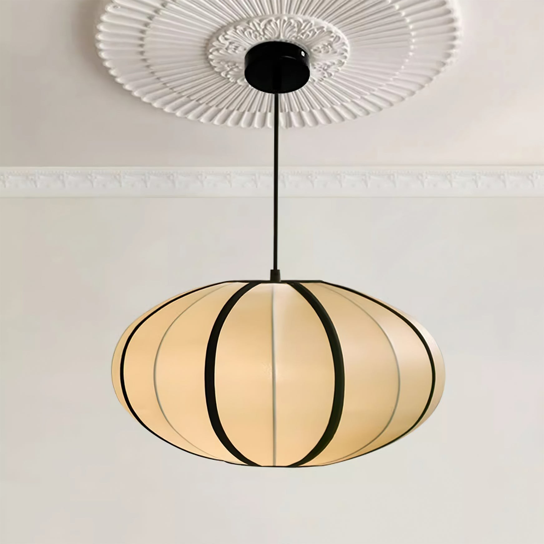 Vintage Silk Lantern Pendant Lamp M575