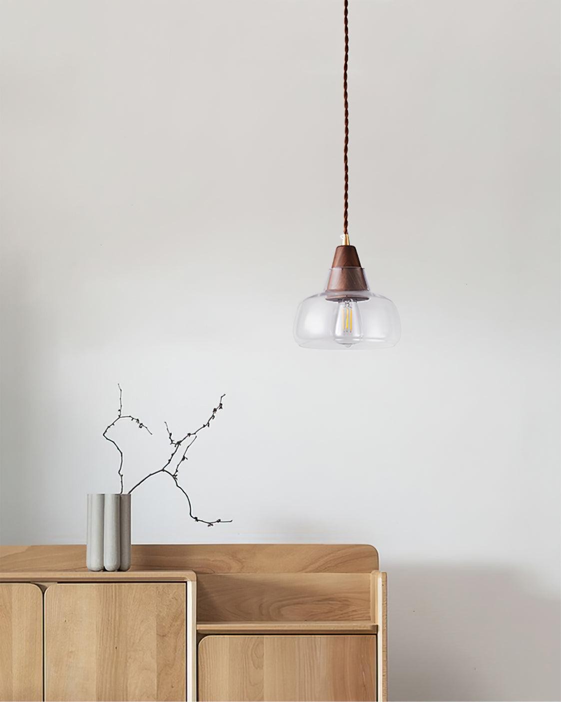 Walnut Glass Pendant Lamp M301