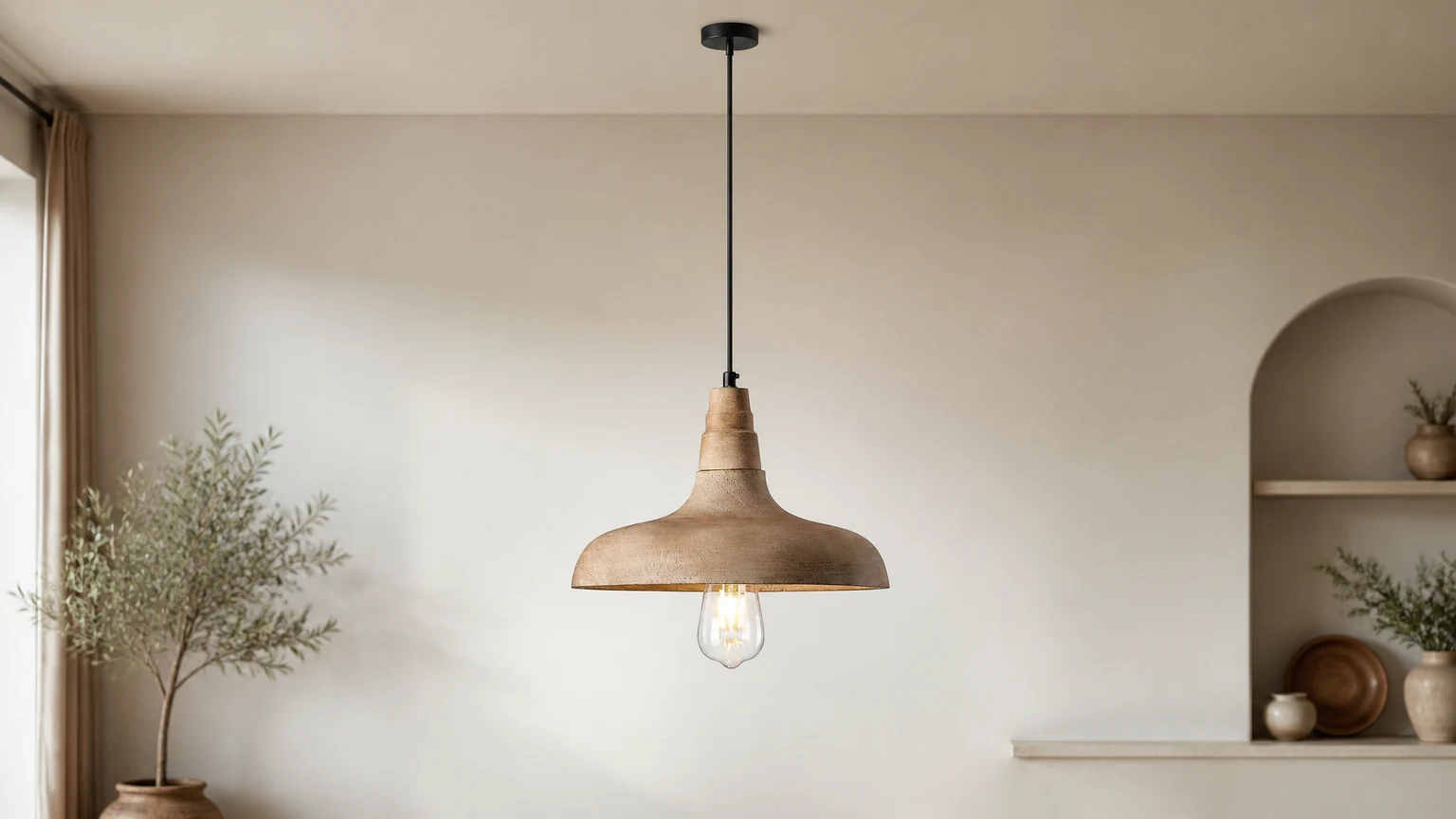 Lampa wisząca Jacob D528 w ciepłej scenerii wnętrza