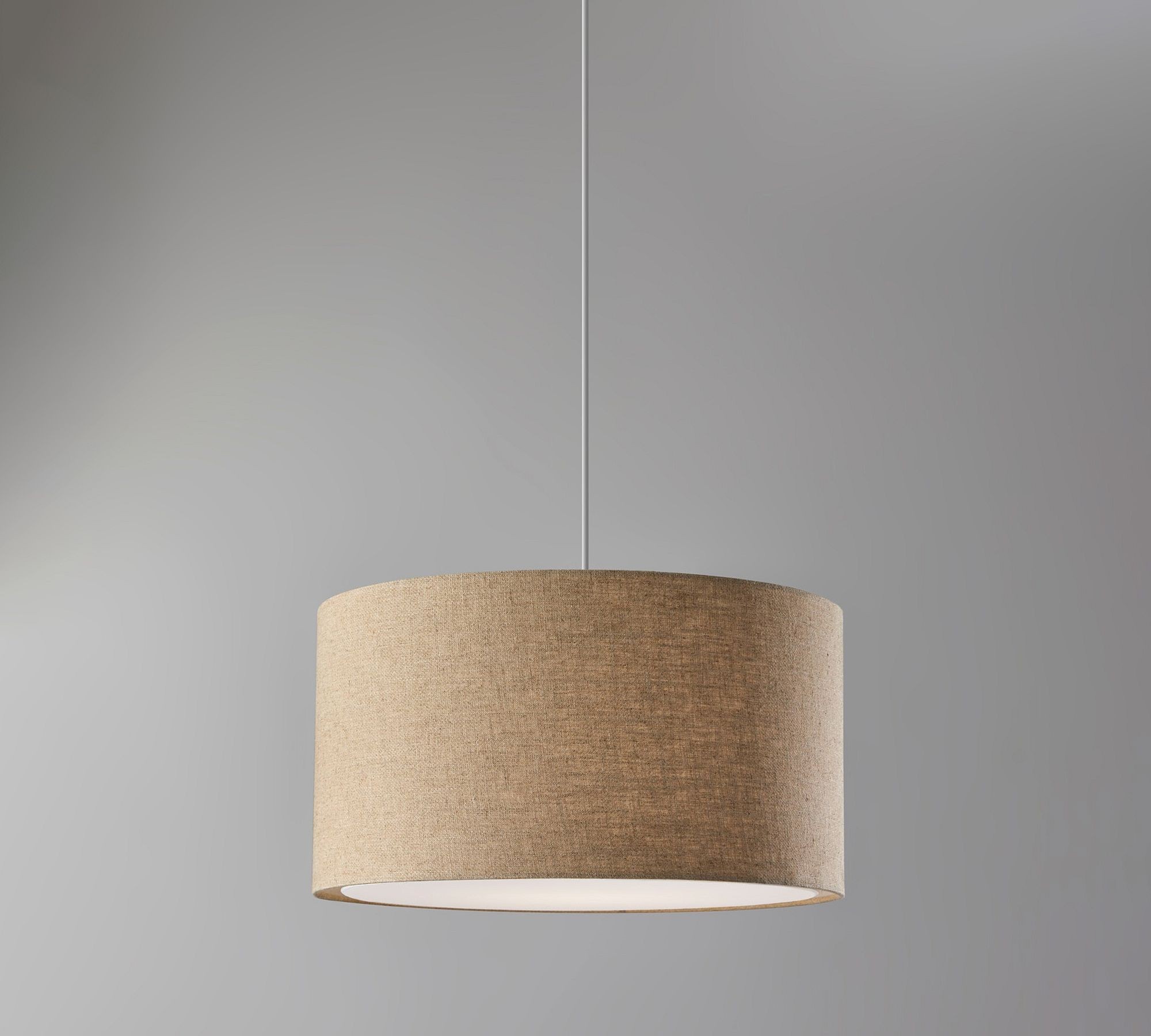 Dumora Fabric Drum Shade Pendant Light - Linen Design Hanging Light T274