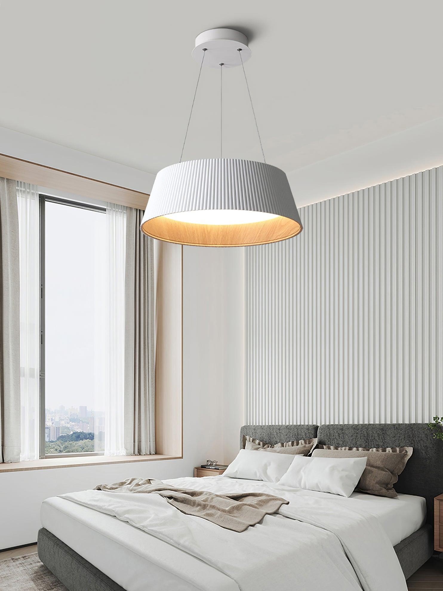 Minimalist Corrugated Lampshade Bedroom Pendant Lamp M389