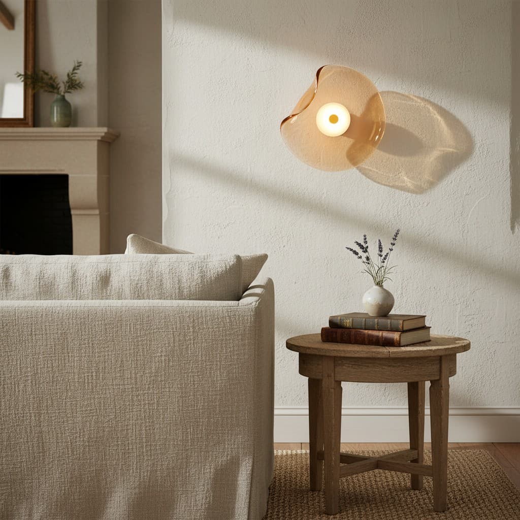 Lunacrest Curved Nebula Inspired Wall Light - Artistic Glass Lighting for Hallway T584