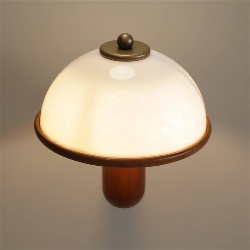 Retro Mushroom Wood Bedside Wall Lamp S132