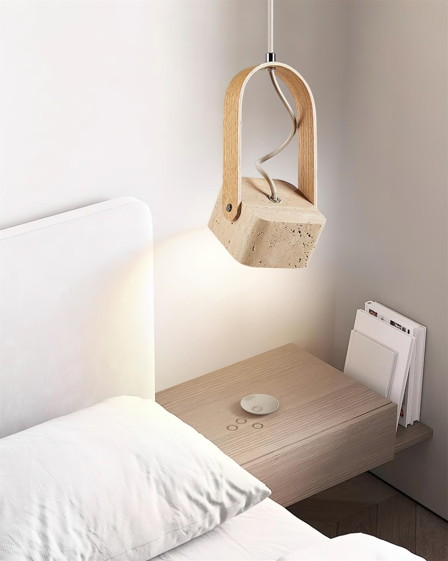 Geometric Yellow Travertine Pendant Lamp M368