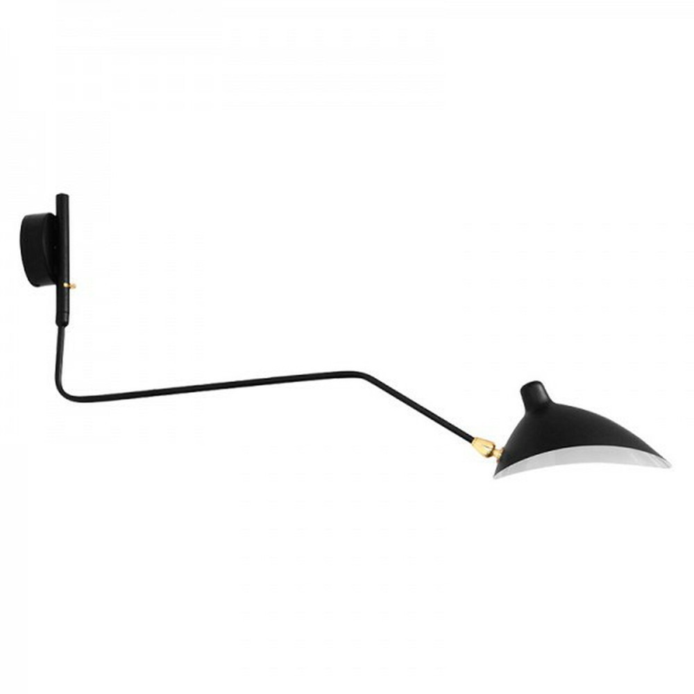Svart andenebb-vegglampe på hvit bakgrunn