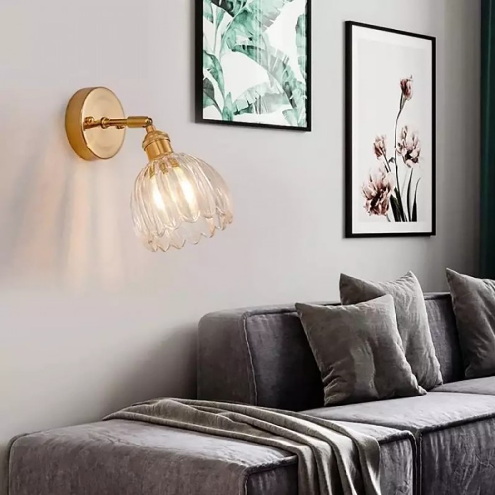 Retro Flower Bud Tulip Glass Wall Lamp S98