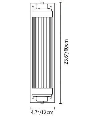 Kinkiet słupkowy offsetowy 60 cm schemat rozmiarów