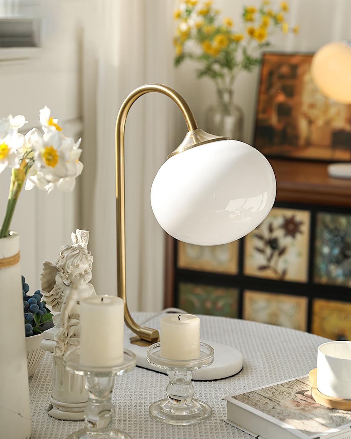 Scandinavian Cream Ball Table Lamp For Living Room M454