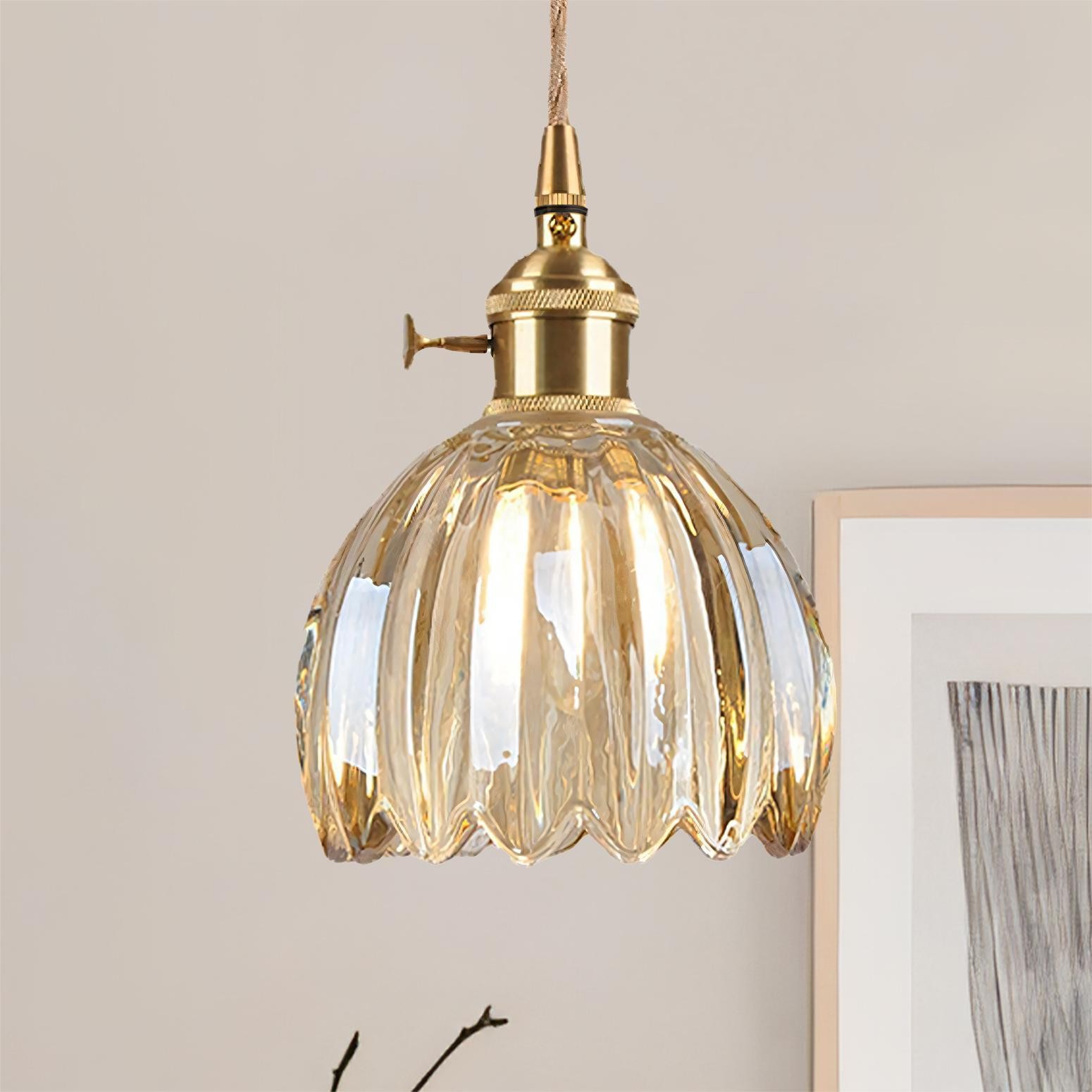 Japanese Retro Glass Flower Pendant Light S28