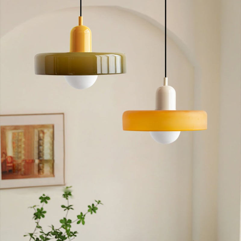 Morandi Glass Disc Orb Pendant Lamp S85