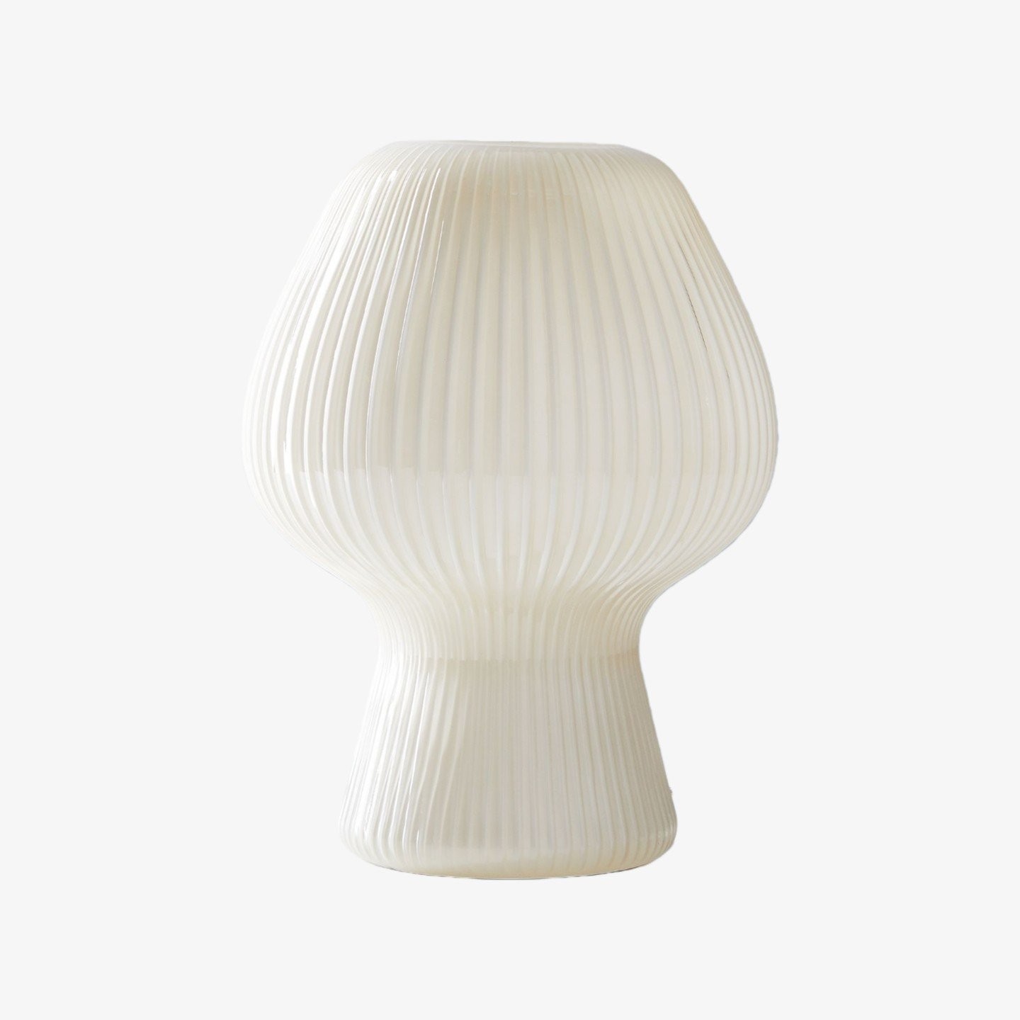 Nera Ribbed Glass Table Lamp Retro - Modern Design Glow Nightstand Accent T626