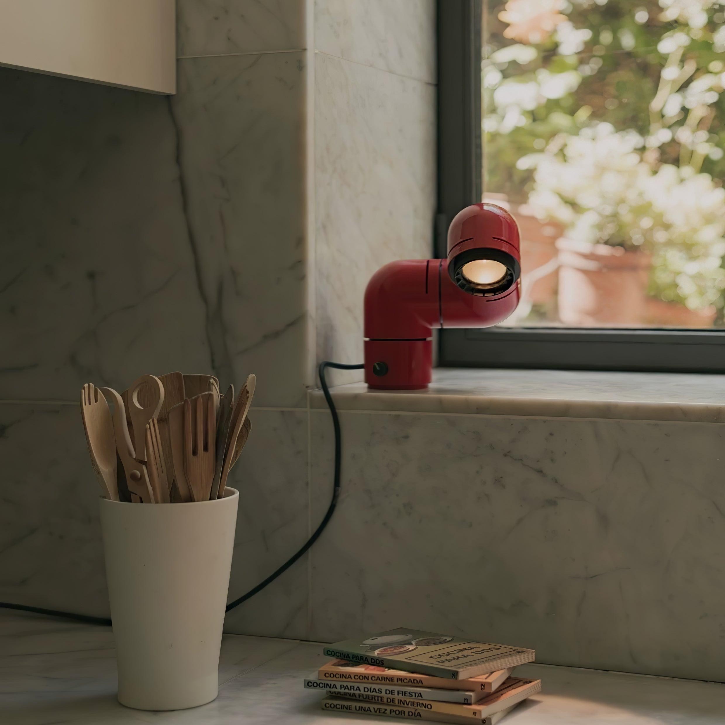 Red Tubular Table Lamp Suitable For Bedroom M20