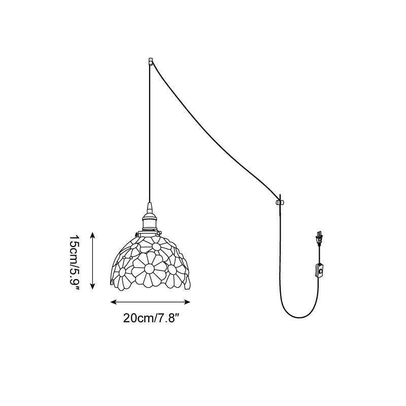 Suka Floral Plug In Pendant Lamp D132