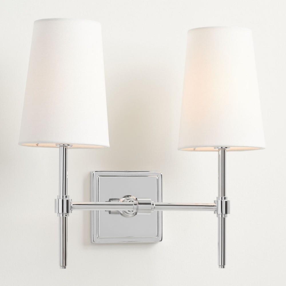 Derlina White Linen Shades Wall Lamp – Retro Metal Multi-Head Lighting Fixture T273