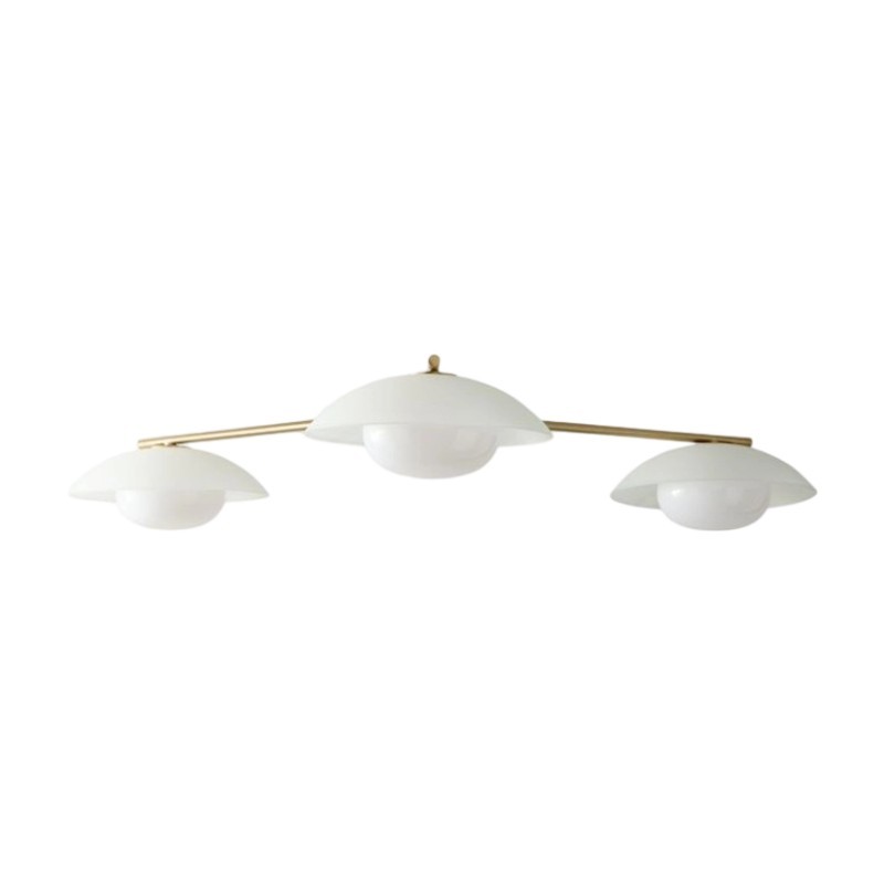 Vue isolée du luminaire de plafond Elorina à 3 lumières