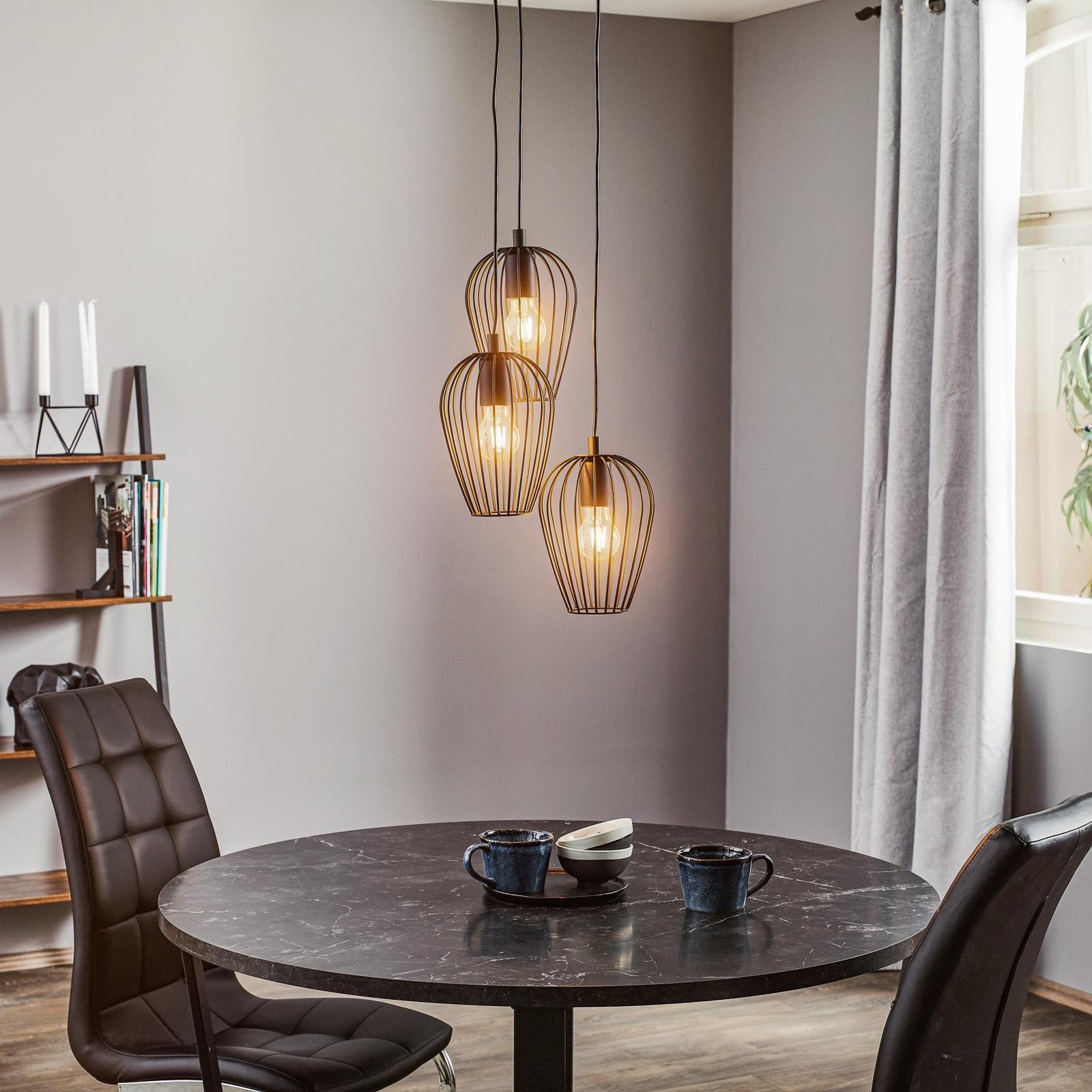 Black Large Vintage Wire Cage Pendant Lamp S68