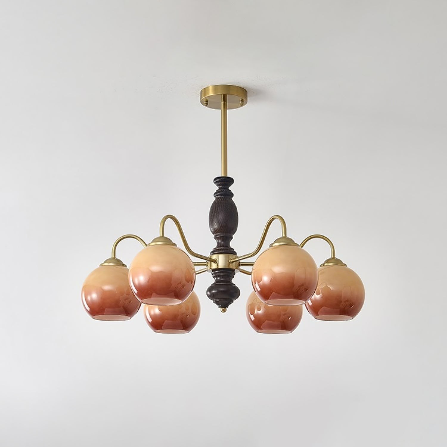 French Medieval Style Caramel Orb Chandelier M82