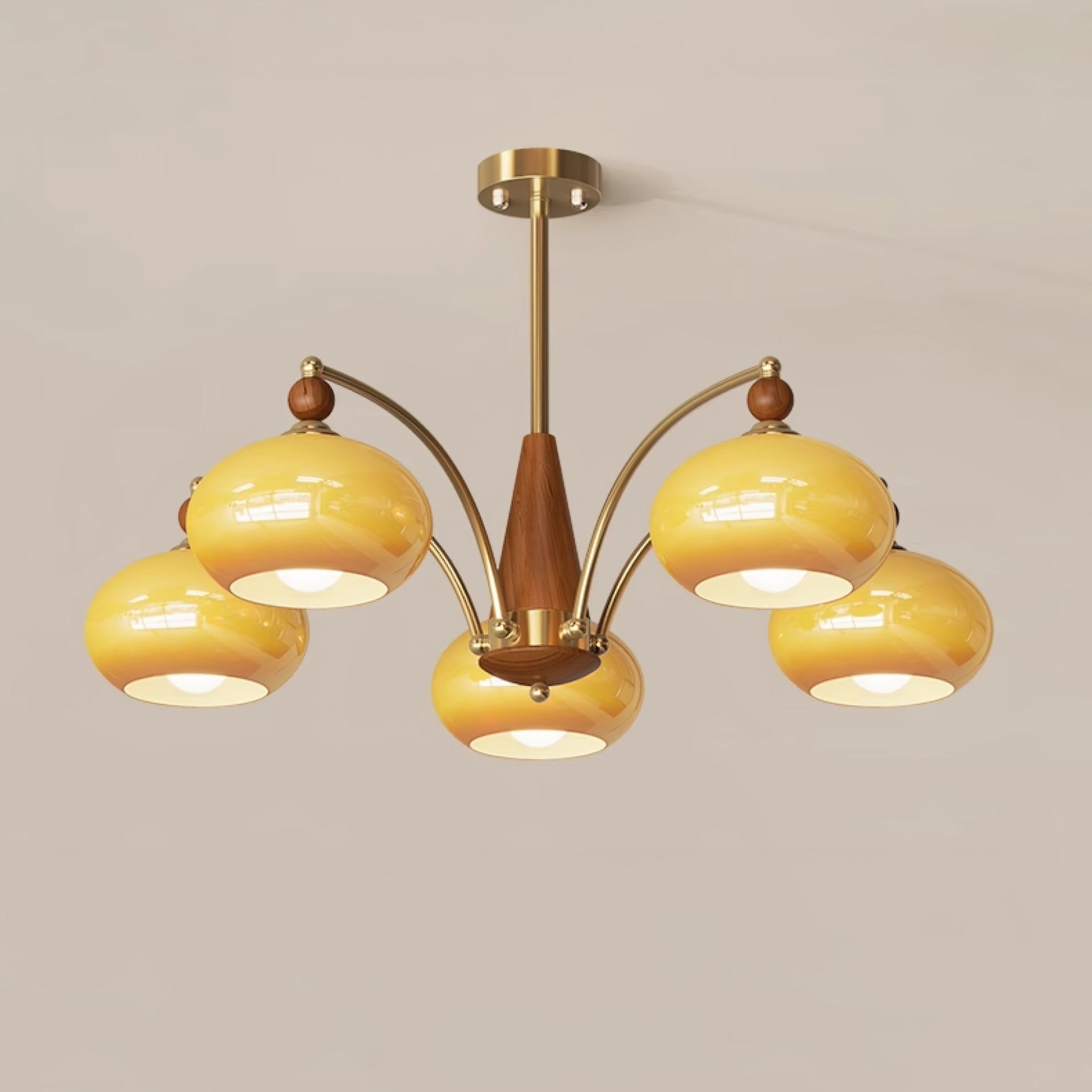 Vintage Multihead Persimmon Chandelier M431