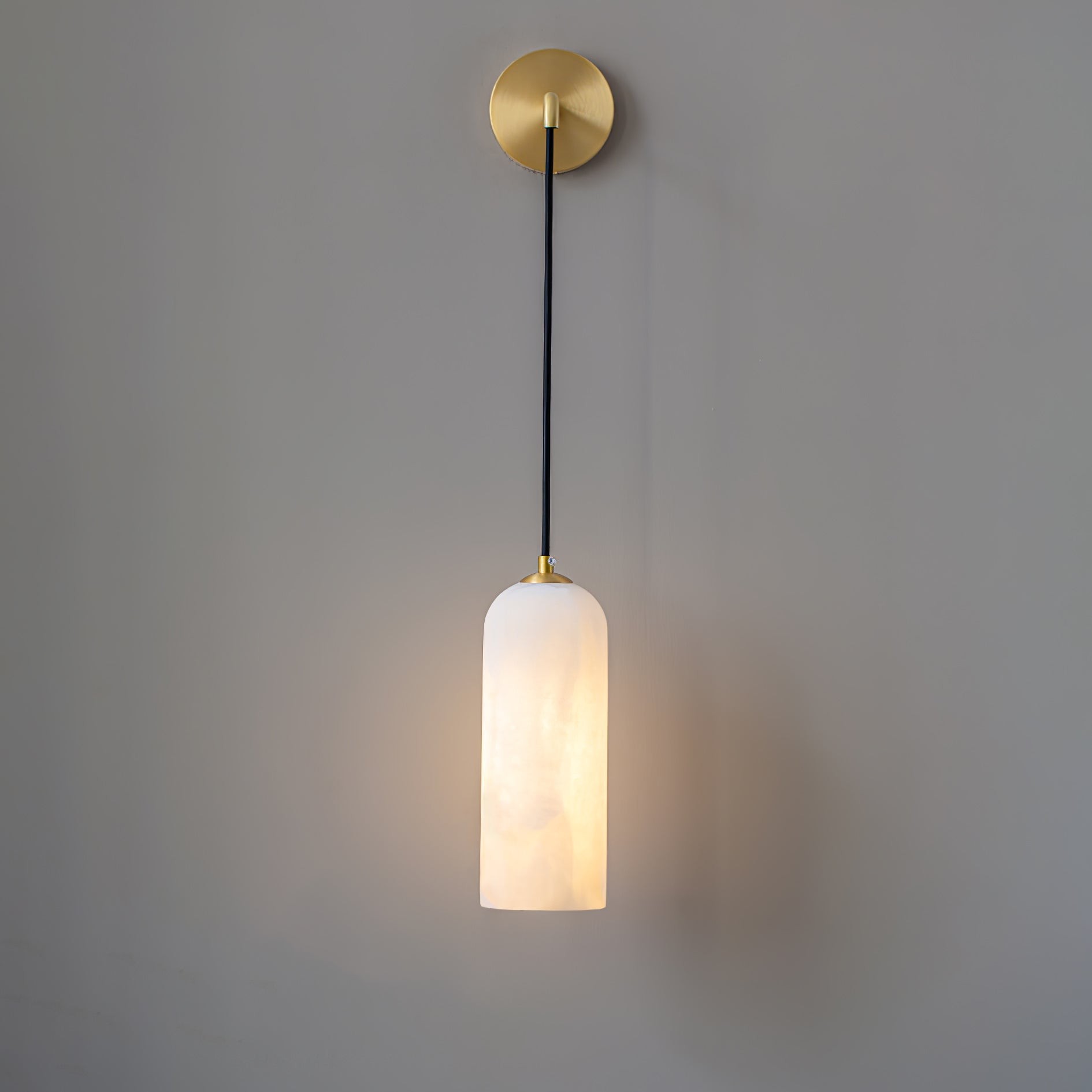 Modern Minimalist Copper Natural Marble Adjustable Wire Wall Lamp M452
