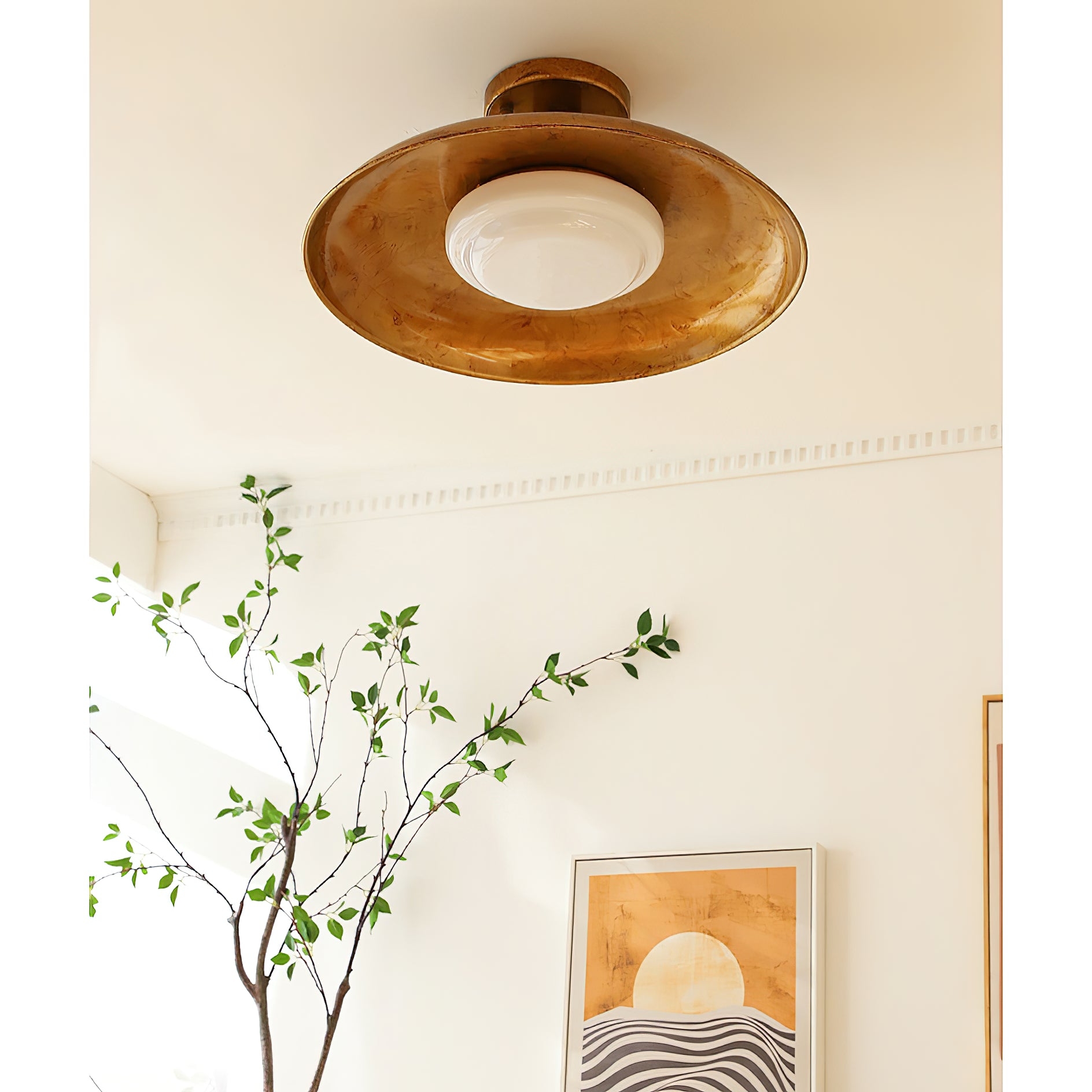 Pot-Lid Style Flat-Panel Ceiling Light D697