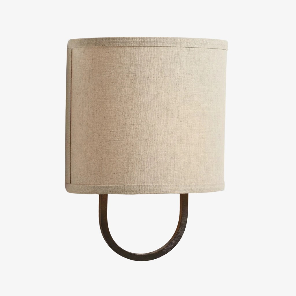 Nolvara Elegant Wall Light Featuring Soft Shade and Metal Arm T082