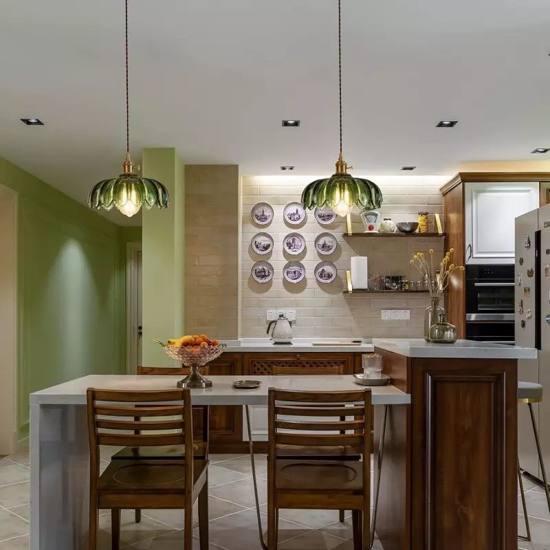 Retro Petal Glass Pendant Light S89